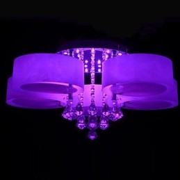 Plafoniera a filo moderna contemporanea con cristalli, argento, 1 lampadina E26/E27