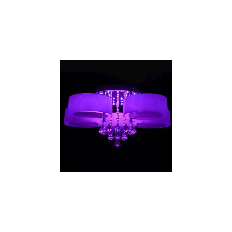 Plafoniera a filo moderna contemporanea con cristalli, argento, 1 lampadina E26/E27