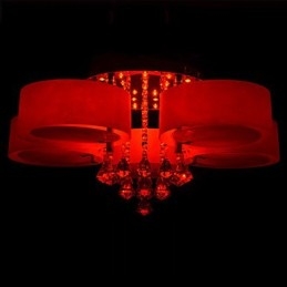 Plafoniera a filo moderna contemporanea con cristalli, argento, 1 lampadina E26/E27