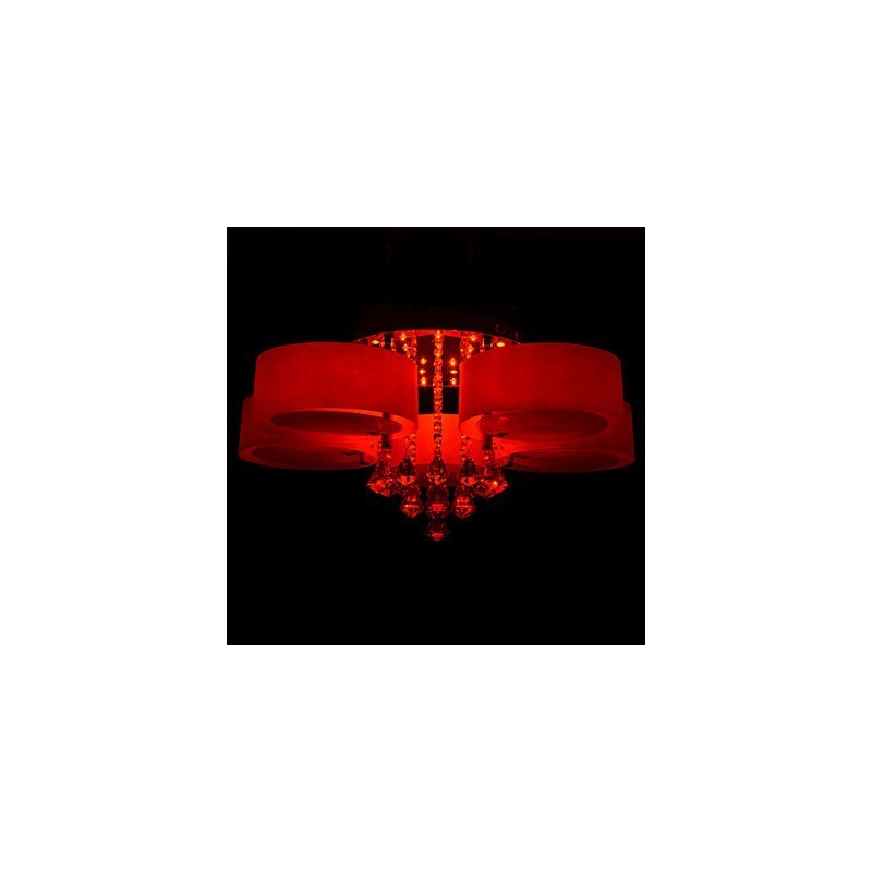 Plafoniera a filo moderna contemporanea con cristalli, argento, 1 lampadina E26/E27