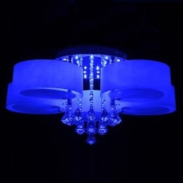 Plafoniera a filo moderna contemporanea con cristalli, argento, 1 lampadina E26/E27