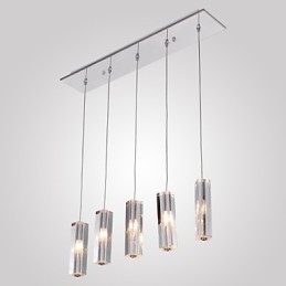 Lampada a sospensione in cristallo cromato con 6 lampadine G4, 65 cm