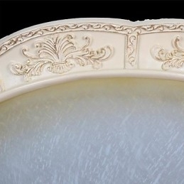 Plafoniera a filo classica europea bianca con vetro bianco e giallo chiaro, resina, 55 cm