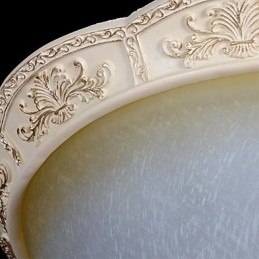 Plafoniera a filo classica europea bianca con vetro bianco e giallo chiaro, resina, 55 cm