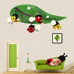 Plafoniera da incasso moderna in legno e bambù verde