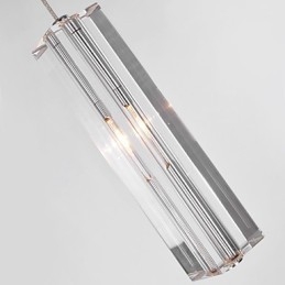 Lampada a sospensione in cristallo cromato con 6 lampadine G4, 65 cm