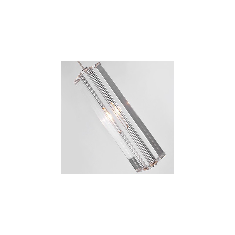 Lampada a sospensione in cristallo cromato con 6 lampadine G4, 65 cm