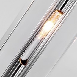 Lampada a sospensione in cristallo cromato con 6 lampadine G4, 65 cm