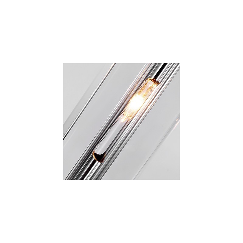 Lampada a sospensione in cristallo cromato con 6 lampadine G4, 65 cm