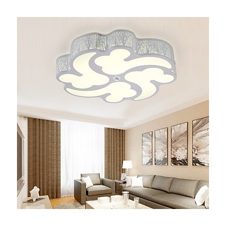 Plafoniera a filo moderna in metallo bianco LED integrato 3 lampadine 59 cm