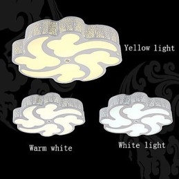 Plafoniera a filo moderna in metallo bianco LED integrato 3 lampadine 59 cm