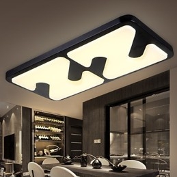 Plafoniera a filo moderna in metallo nero LED integrato 70 cm