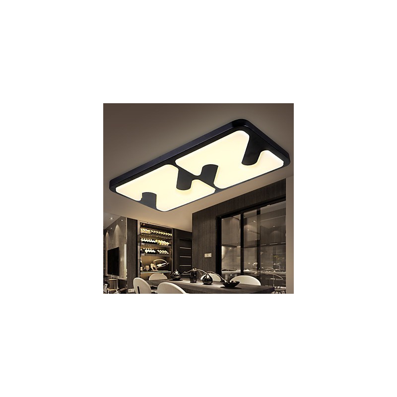 Plafoniera a filo moderna in metallo nero LED integrato 70 cm
