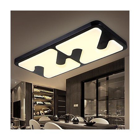 Plafoniera a filo moderna in metallo nero LED integrato 70 cm