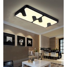 Plafoniera a filo moderna in metallo nero LED integrato 70 cm