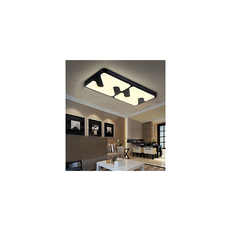 Plafoniera a filo moderna in metallo nero LED integrato 70 cm