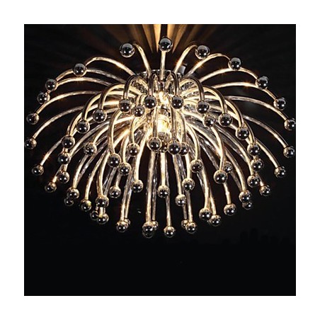 Lampada a sospensione a ragno in metallo galvanizzato argento e nero 40 cm