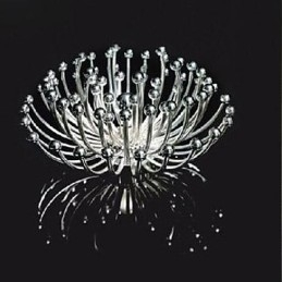 Lampada a sospensione a ragno in metallo galvanizzato argento e nero 40 cm
