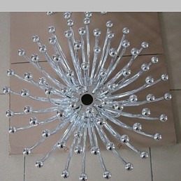 Lampada a sospensione a ragno in metallo galvanizzato argento e nero 40 cm