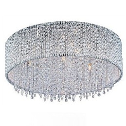 Lampada da soffitto in cristallo trasparente con 10 luci