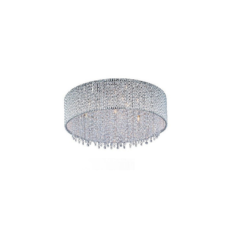 Lampada da soffitto in cristallo trasparente con 10 luci