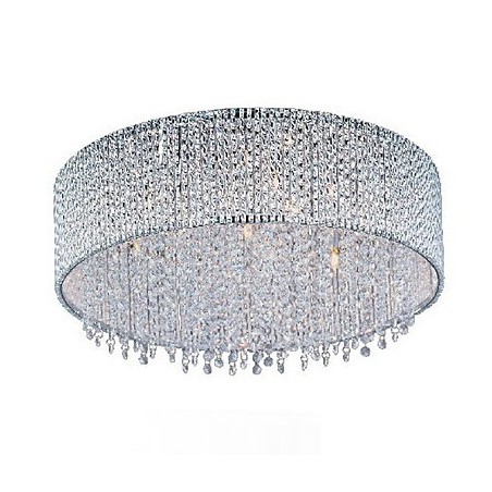 Lampada da soffitto in cristallo trasparente con 10 luci