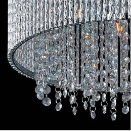 Lampada da soffitto in cristallo trasparente con 10 luci