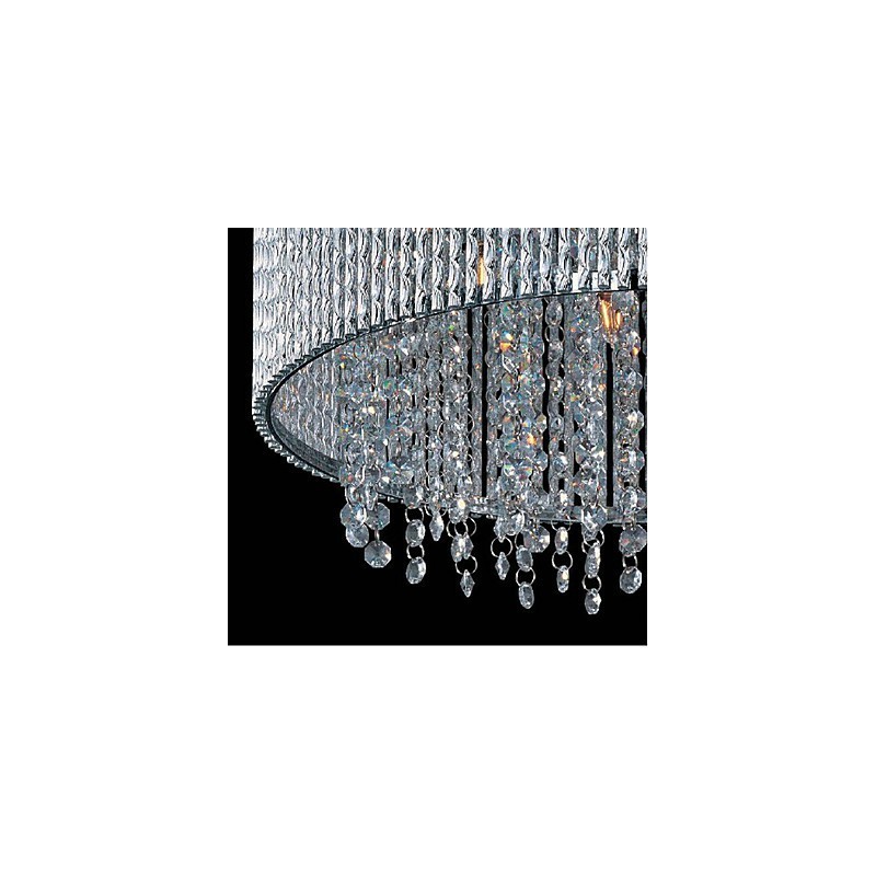 Lampada da soffitto in cristallo trasparente con 10 luci