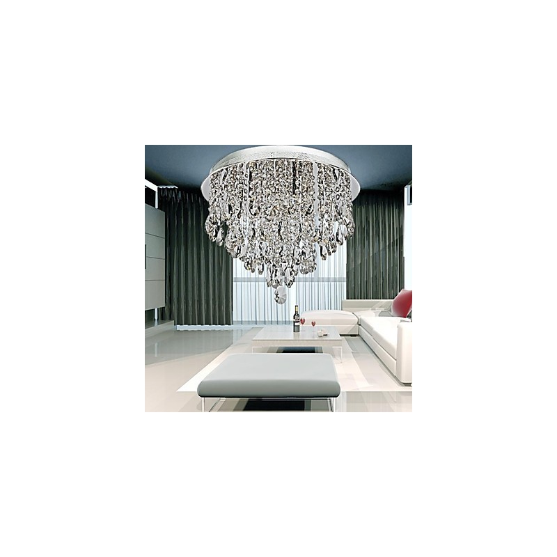 Plafoniera a filo moderna contemporanea in cristallo cromo 40 cm