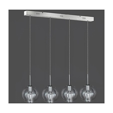 Lampada a sospensione moderna contemporanea tradizionale classica in metallo cromato per bambini, 4 luci