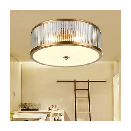 Plafoniera LED a filo rame pieno A, oro, 3 luci E12/E14