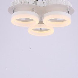 Plafoniera a filo moderna contemporanea in metallo bianco, LED integrato 6 W