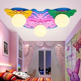Plafoniera a filo LED moderna contemporanea in legno e bambù, 3 lampadine E26/E27