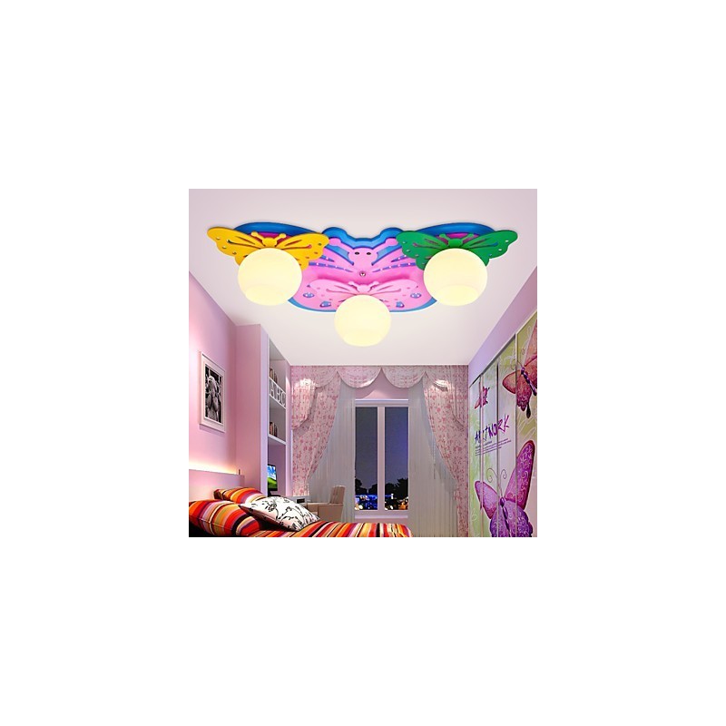 Plafoniera a filo LED moderna contemporanea in legno e bambù, 3 lampadine E26/E27