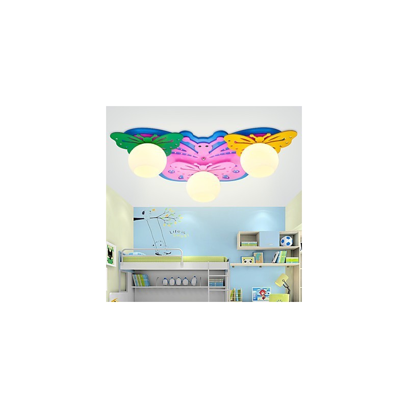 Plafoniera a filo LED moderna contemporanea in legno e bambù, 3 lampadine E26/E27
