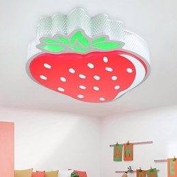 Plafoniera a filo moderna in metallo rosso con LED integrato 28 W