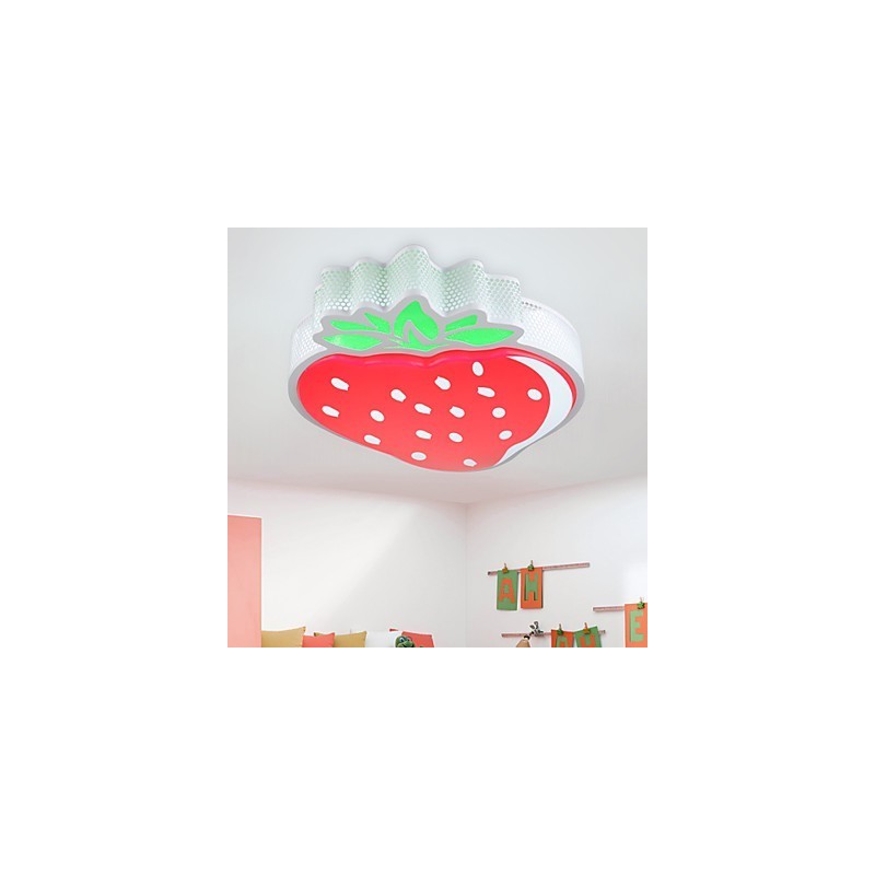 Plafoniera a filo moderna in metallo rosso con LED integrato 28 W