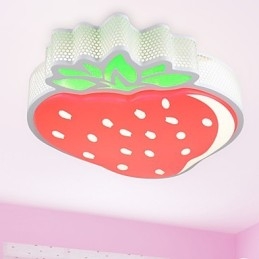 Plafoniera a filo moderna in metallo rosso con LED integrato 28 W