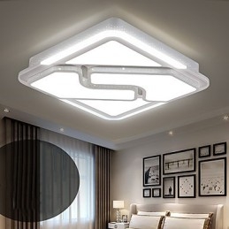 Plafoniera a filo moderna in metallo bianco con 2 lampadine LED integrate 24 W 43 cm