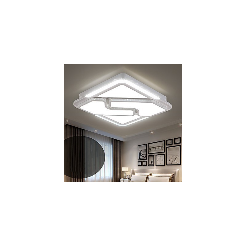 Plafoniera a filo moderna in metallo bianco con 2 lampadine LED integrate 24 W 43 cm