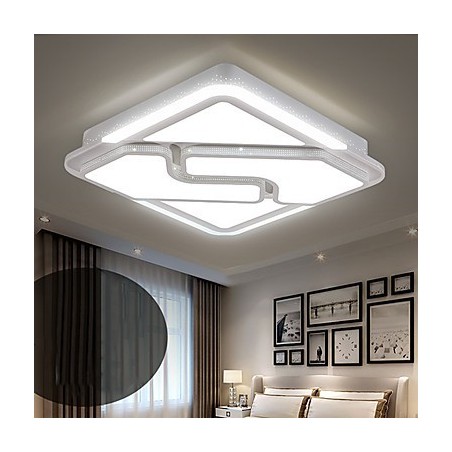Plafoniera a filo moderna in metallo bianco con 2 lampadine LED integrate 24 W 43 cm