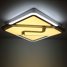 Plafoniera a filo moderna in metallo bianco con 2 lampadine LED integrate 24 W 43 cm