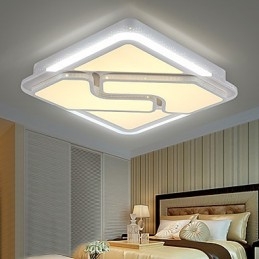 Plafoniera a filo moderna in metallo bianco con 2 lampadine LED integrate 24 W 43 cm