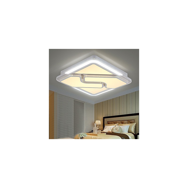 Plafoniera a filo moderna in metallo bianco con 2 lampadine LED integrate 24 W 43 cm