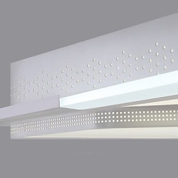 Plafoniera a filo moderna in metallo bianco con 2 lampadine LED integrate 24 W 43 cm