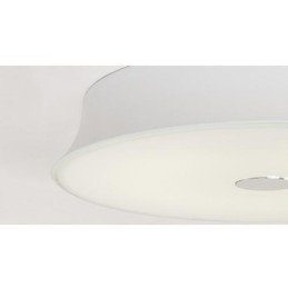Plafoniera moderna contemporanea a filo in metallo bianco e vetro bianco 54 x 54 cm