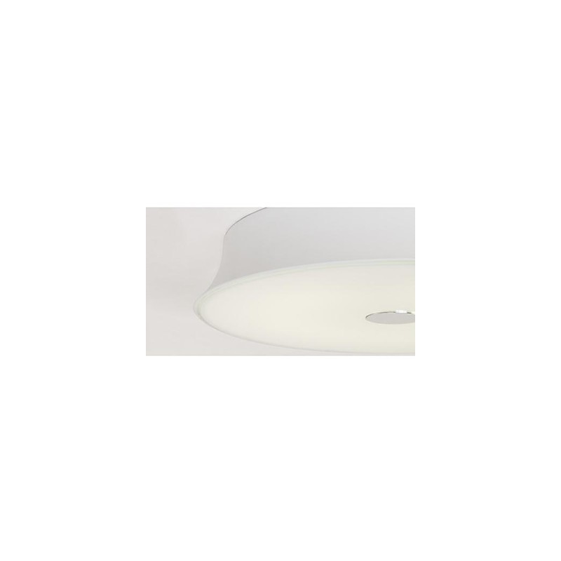 Plafoniera moderna contemporanea a filo in metallo bianco e vetro bianco 54 x 54 cm