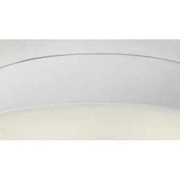Plafoniera moderna contemporanea a filo in metallo bianco e vetro bianco 54 x 54 cm