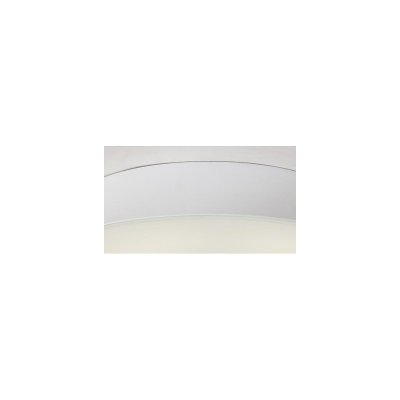 Plafoniera moderna contemporanea a filo in metallo bianco e vetro bianco 54 x 54 cm