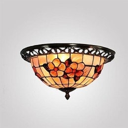 Plafoniera a filo Mini in ottone con conchiglie multicolore